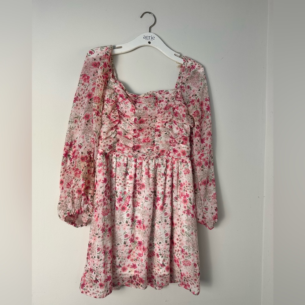 Crystal Doll Pink Floral mini dress